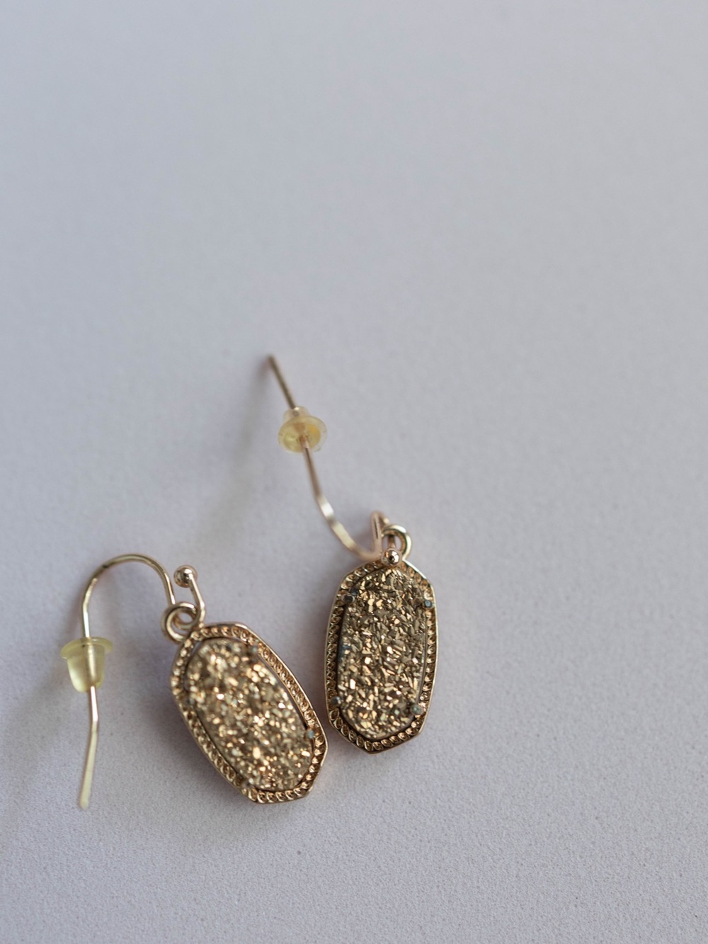 Kendra Scott Gold Druzy Oval Drop Earrings